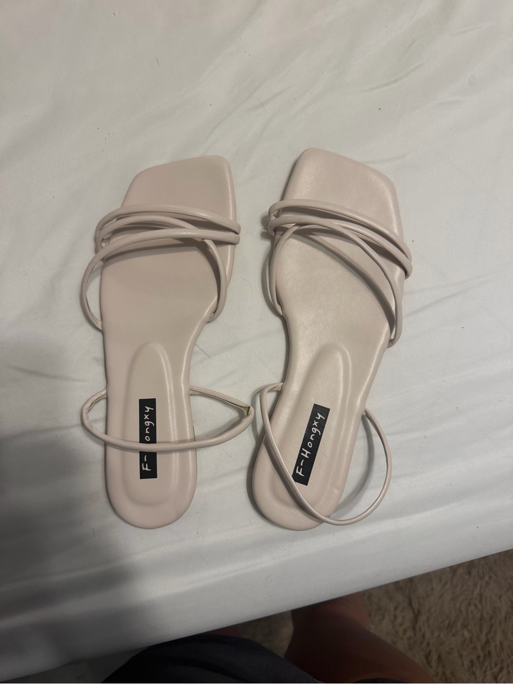 Faux Leather Strappy Slide Sandals - Blush